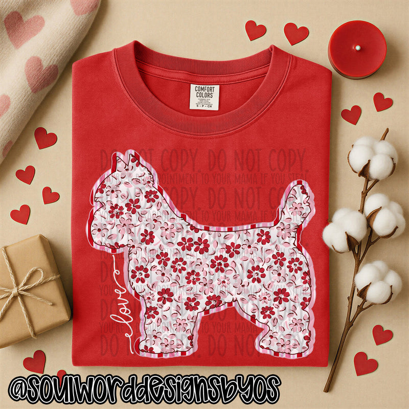 Valentine Faux Quilted Dogs - DIGITAL DOWNLOAD
