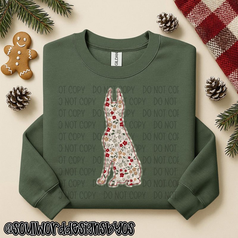 Christmas Faux Quilted Dogs Round 1 - DIGITAL DOWNLOAD