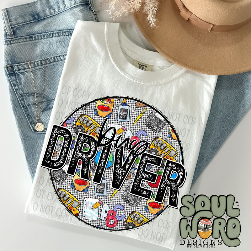 Bus Driver School Supply Circle - DIGITAL DOWNLOAD