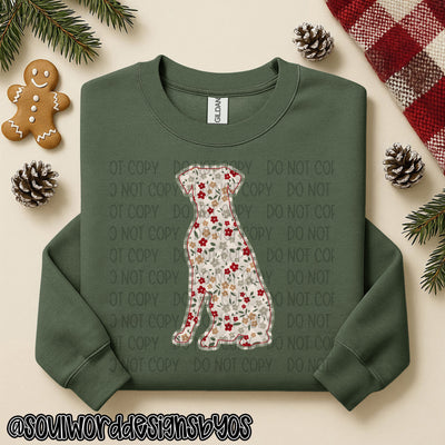 Christmas Faux Quilted Dogs Round 1 - DIGITAL DOWNLOAD