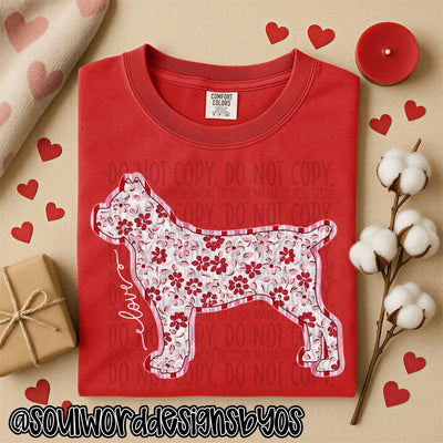 Valentine Faux Quilted Dogs - DIGITAL DOWNLOAD