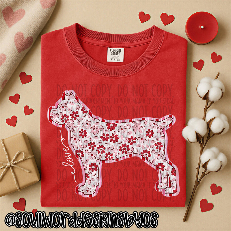 Valentine Faux Quilted Dogs - DIGITAL DOWNLOAD