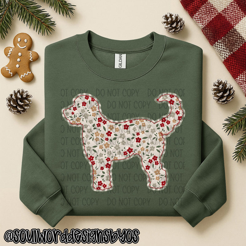 Christmas Faux Quilted Dogs Round 1 - DIGITAL DOWNLOAD