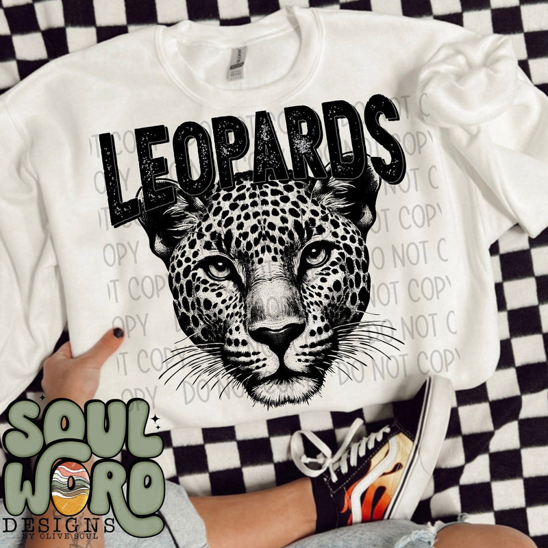 Leopards Mascot Black & White - DIGITAL DOWNLOAD