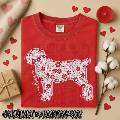 Valentine Faux Quilted Dogs - DIGITAL DOWNLOAD