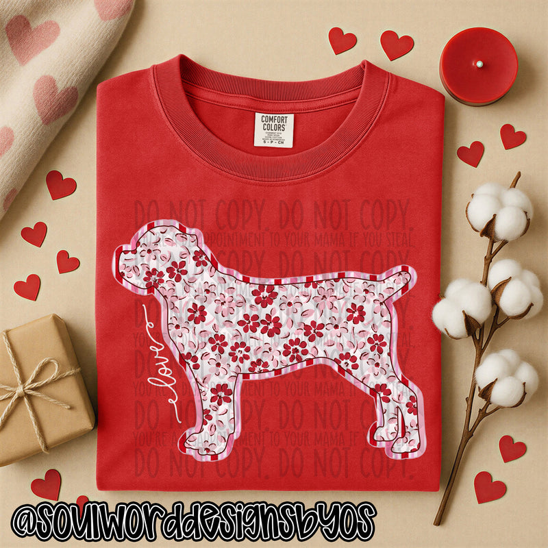 Valentine Faux Quilted Dogs - DIGITAL DOWNLOAD