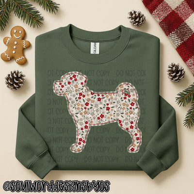Christmas Faux Quilted Dogs Round 2 - DIGITAL DOWNLOAD
