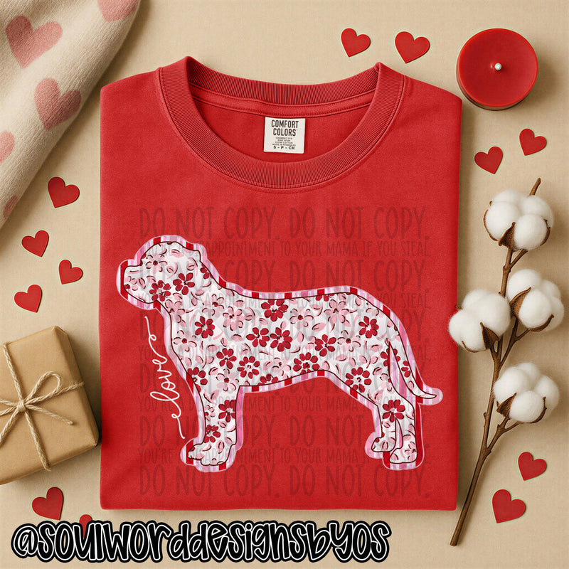 Valentine Faux Quilted Dogs - DIGITAL DOWNLOAD