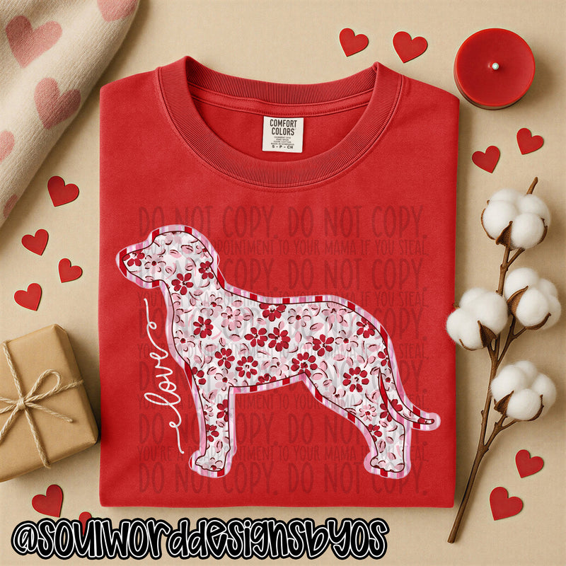 Valentine Faux Quilted Dogs - DIGITAL DOWNLOAD
