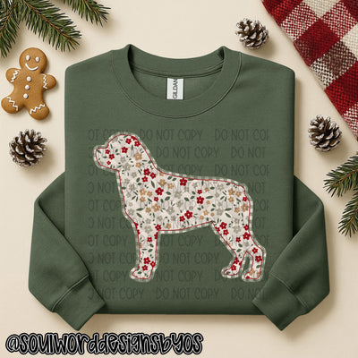 Christmas Faux Quilted Dogs Round 2 - DIGITAL DOWNLOAD