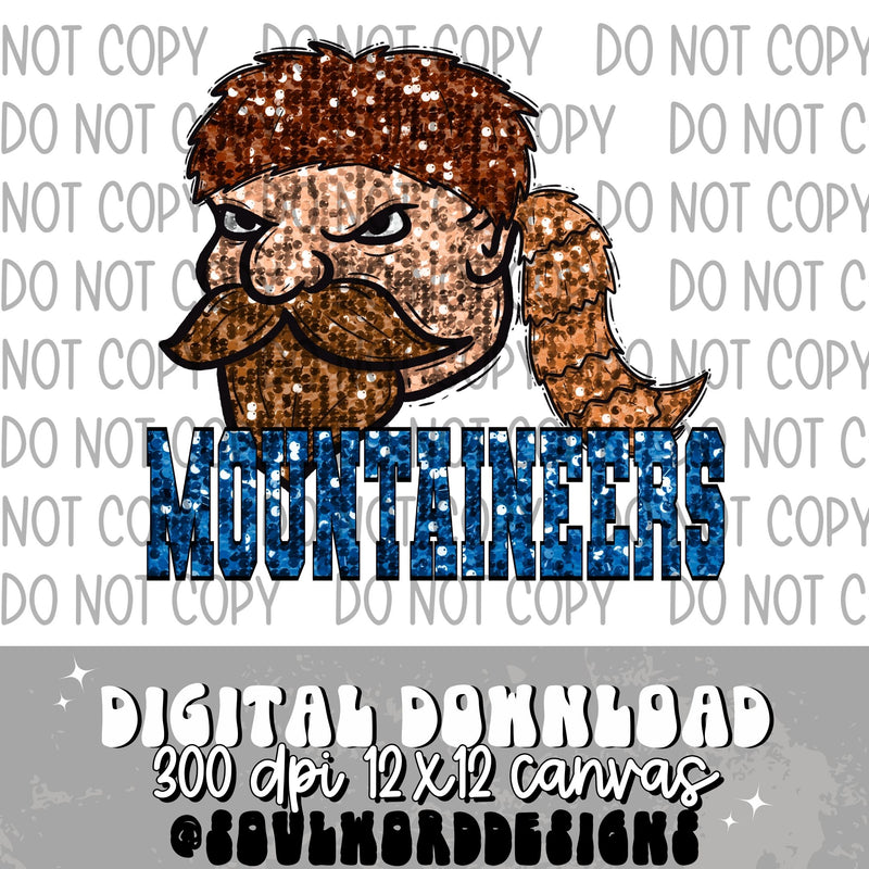 Mountaineers Sequin Mascot - DIGITAL DOWNLOAD