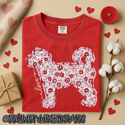 Valentine Faux Quilted Dogs - DIGITAL DOWNLOAD