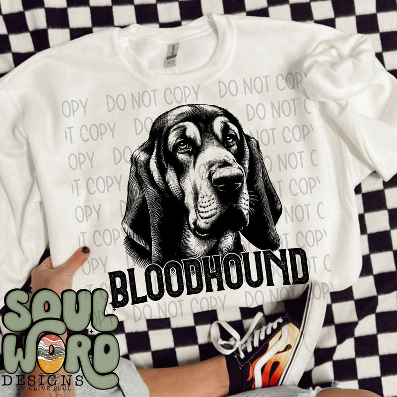 Bloodhound Dog Portrait Single Color - DIGITAL DOWNLOAD