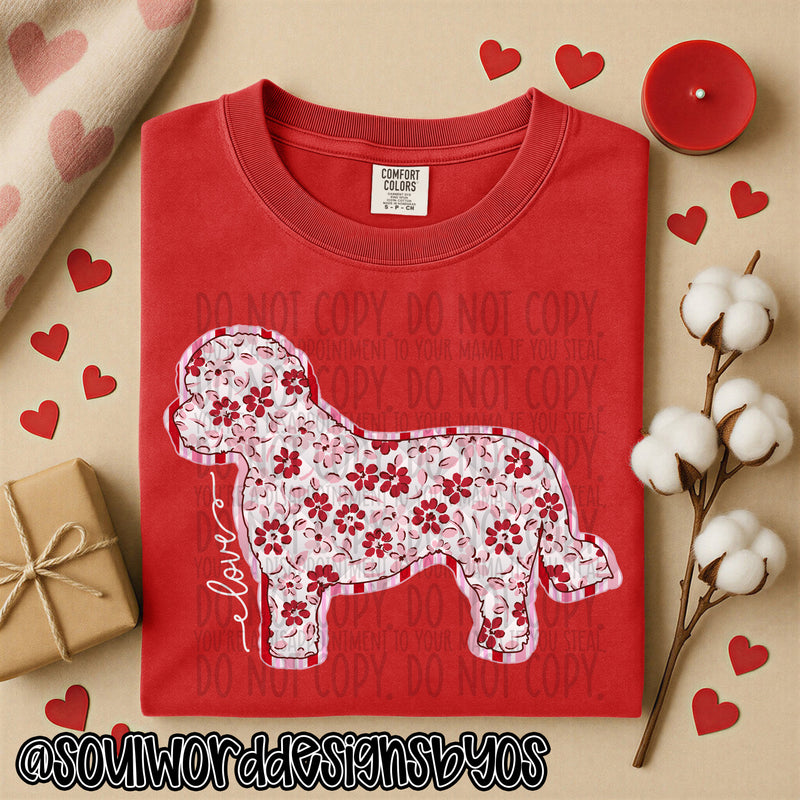 Valentine Faux Quilted Dogs - DIGITAL DOWNLOAD