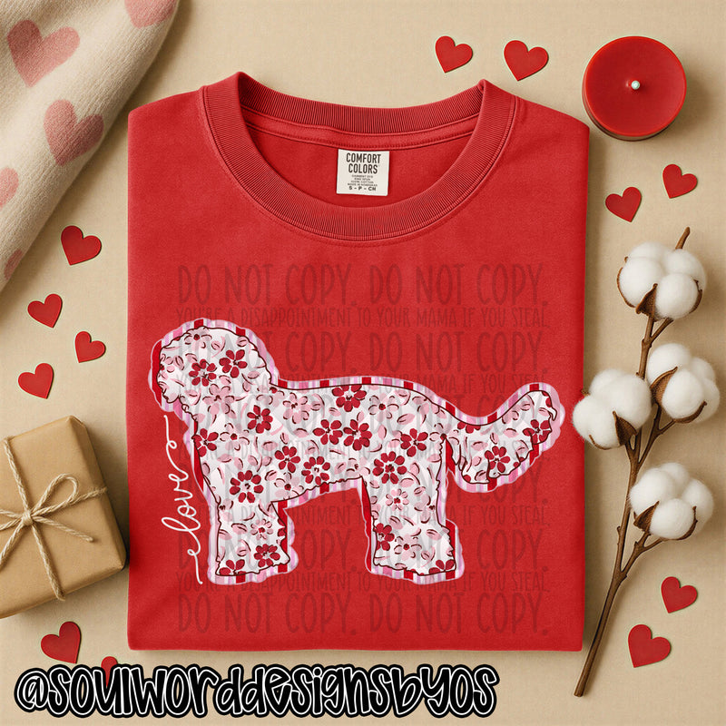 Valentine Faux Quilted Dogs - DIGITAL DOWNLOAD