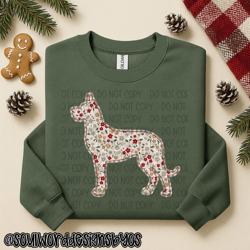 Christmas Faux Quilted Dogs Round 1 - DIGITAL DOWNLOAD