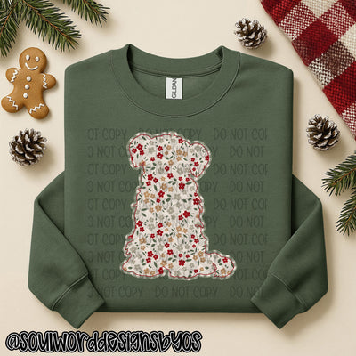 Christmas Faux Quilted Dogs Round 2 - DIGITAL DOWNLOAD