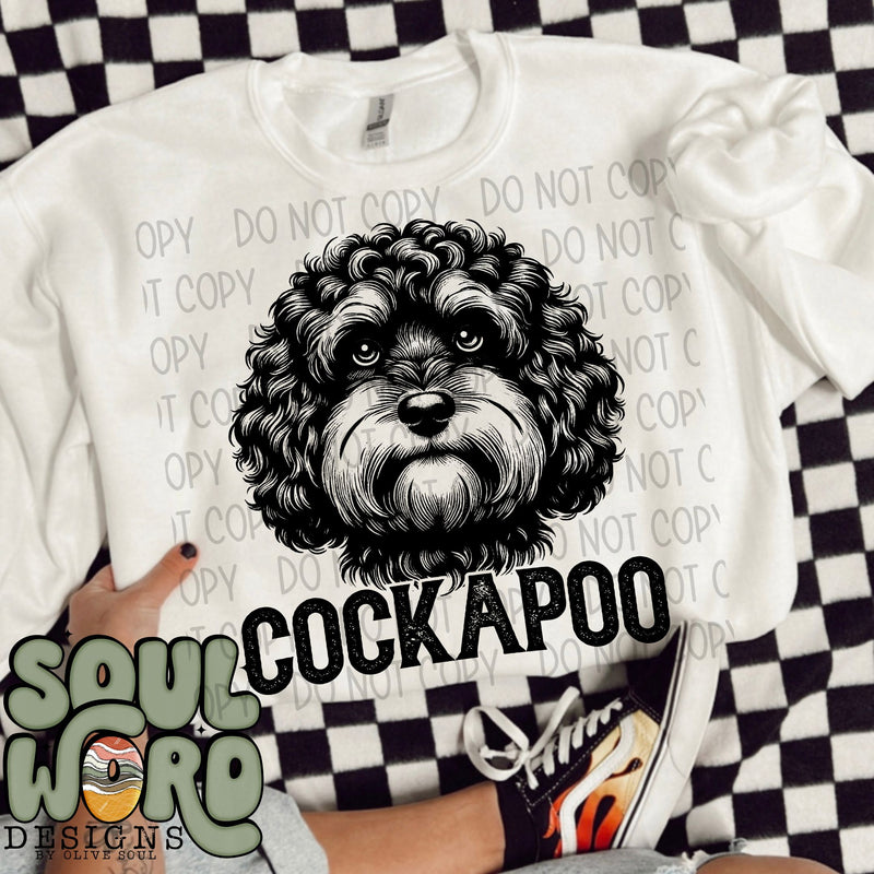 Cockapoo Dog Portrait Single Color - DIGITAL DOWNLOAD