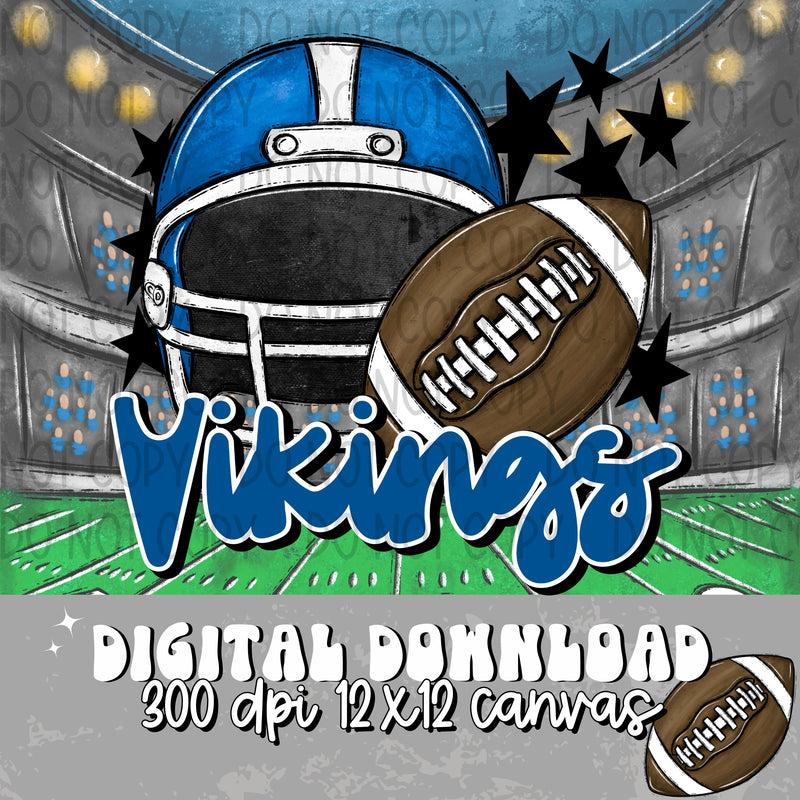 Vikings Football Helmet Royal Blue - DIGITAL DOWNLOAD