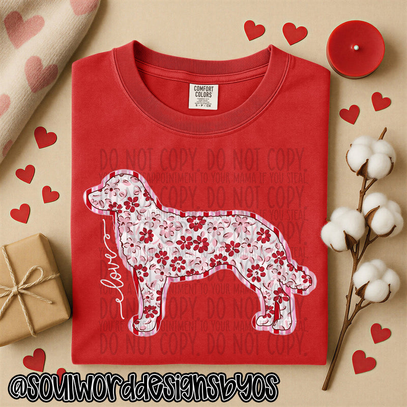 Valentine Faux Quilted Dogs - DIGITAL DOWNLOAD