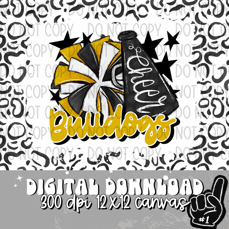 Bulldogs Gold Black Cheer - DIGITAL DOWNLOAD