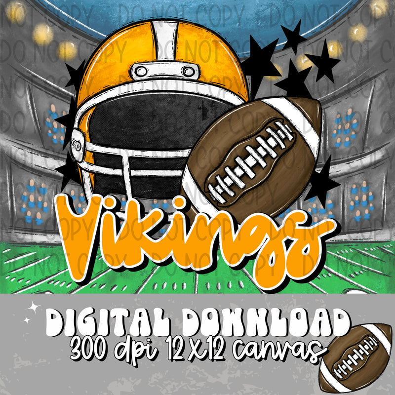 Vikings Football Helmet Yellow Gold - DIGITAL DOWNLOAD