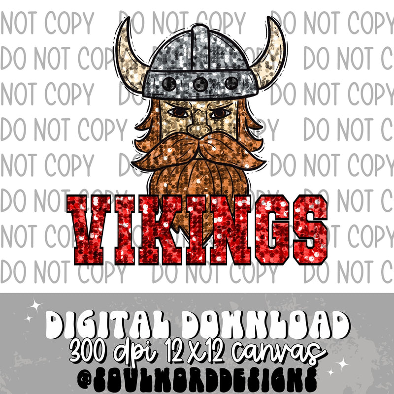 Vikings Sequin Mascot - DIGITAL DOWNLOAD