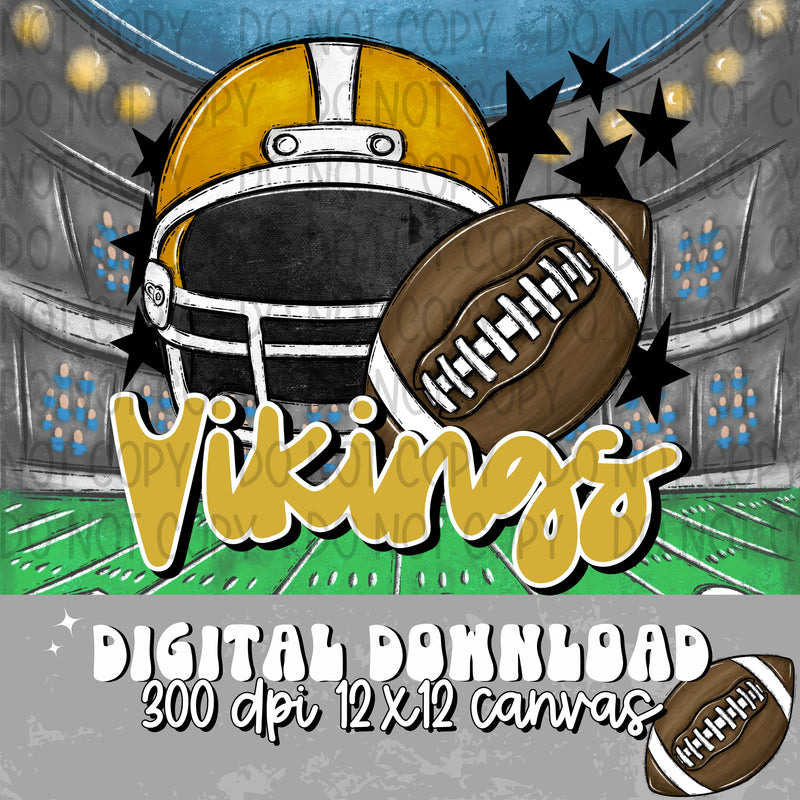 Vikings Football Helmet Gold - DIGITAL DOWNLOAD