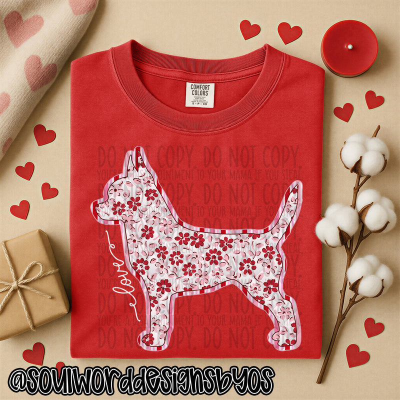 Valentine Faux Quilted Dogs - DIGITAL DOWNLOAD