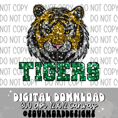 Golden Tiger Sequin Mascot - DIGITAL DOWNLOAD