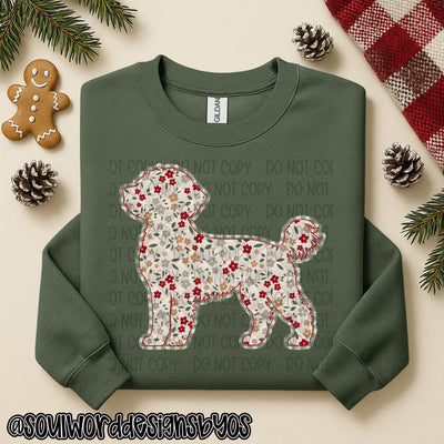 Christmas Faux Quilted Dogs Round 1 - DIGITAL DOWNLOAD