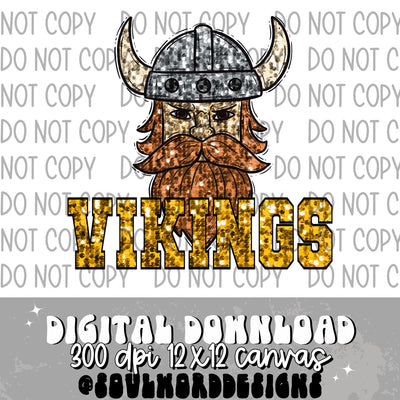 Vikings Sequin Mascot - DIGITAL DOWNLOAD