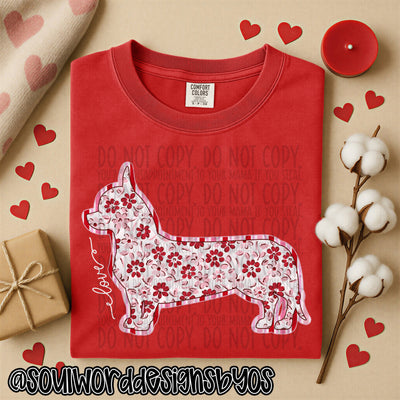 Valentine Faux Quilted Dogs - DIGITAL DOWNLOAD