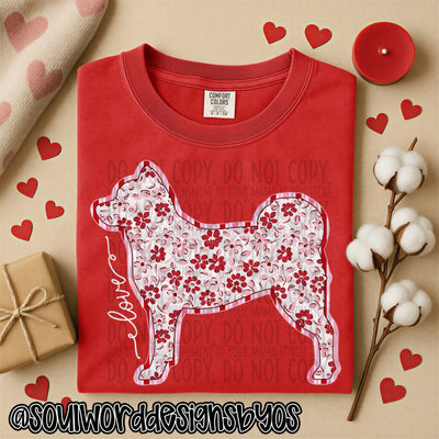 Valentine Faux Quilted Dogs - DIGITAL DOWNLOAD