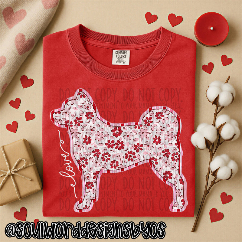 Valentine Faux Quilted Dogs - DIGITAL DOWNLOAD