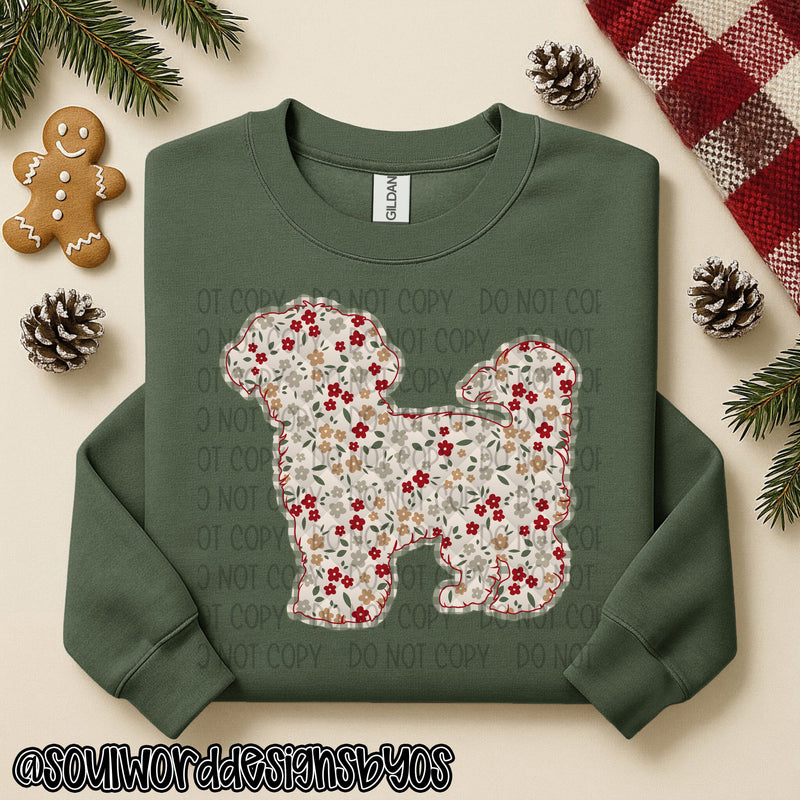 Christmas Faux Quilted Dogs Round 1 - DIGITAL DOWNLOAD