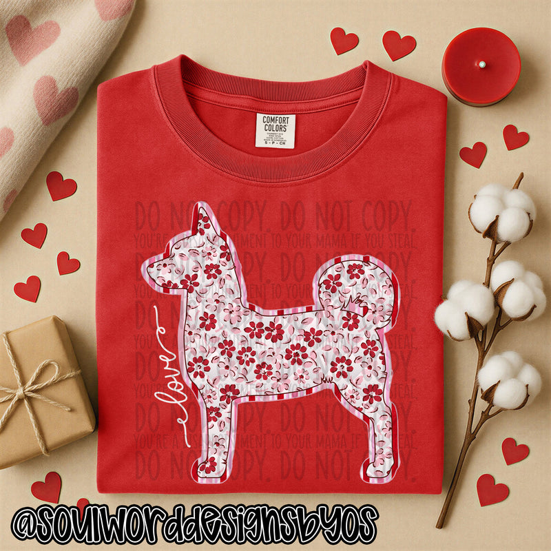 Valentine Faux Quilted Dogs - DIGITAL DOWNLOAD