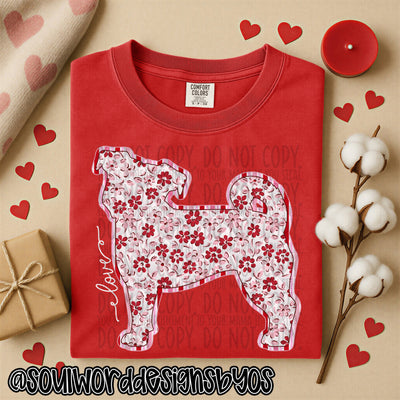 Valentine Faux Quilted Dogs - DIGITAL DOWNLOAD