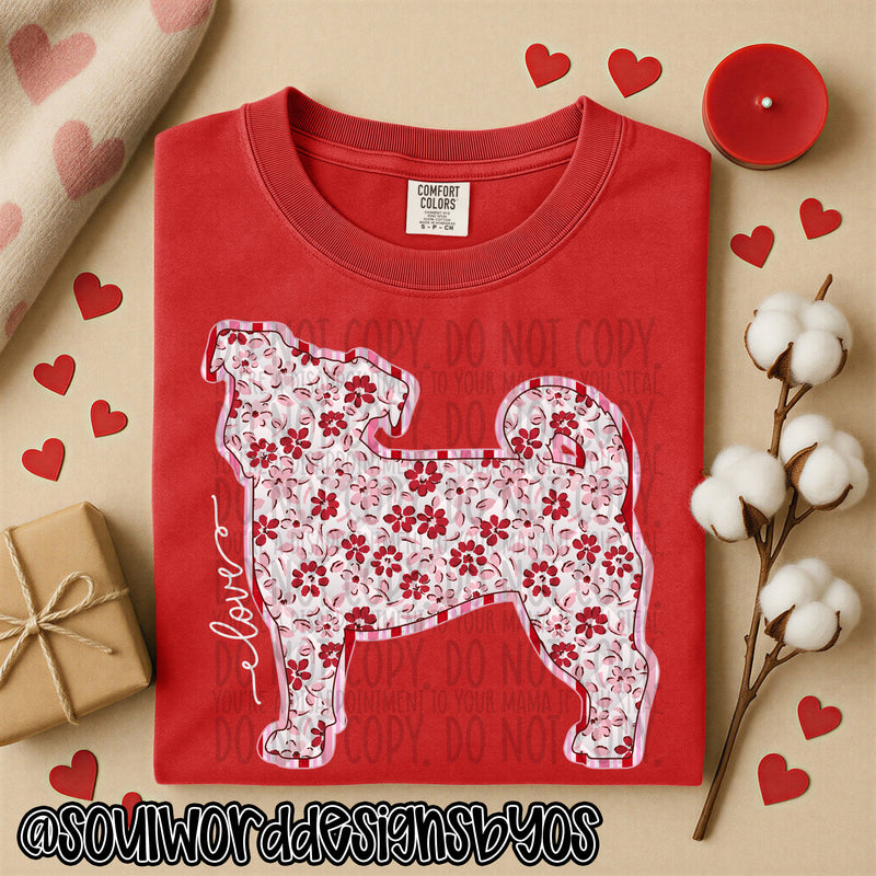 Valentine Faux Quilted Dogs - DIGITAL DOWNLOAD