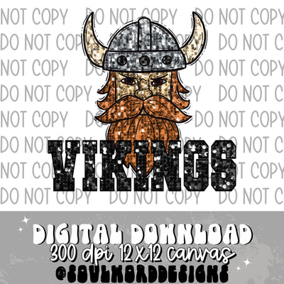 Vikings Sequin Mascot - DIGITAL DOWNLOAD