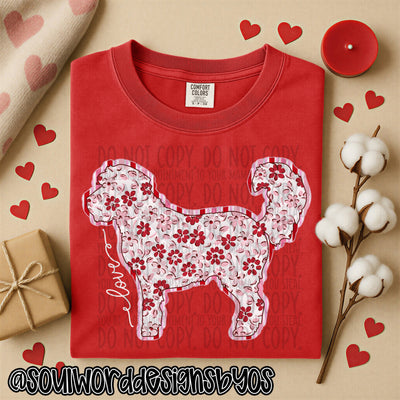 Valentine Faux Quilted Dogs - DIGITAL DOWNLOAD