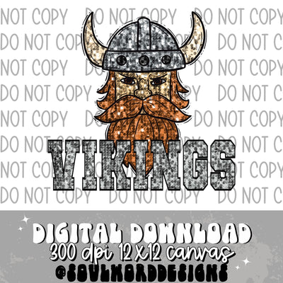 Vikings Sequin Mascot - DIGITAL DOWNLOAD