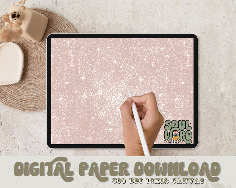 Beige Glitter 12x12 Digital Paper Design - DIGITAL DOWNLOAD