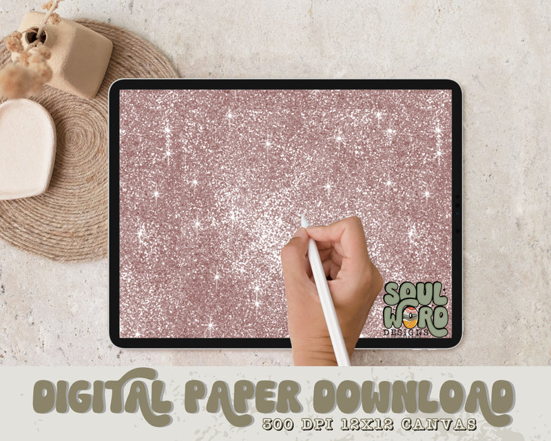 Mauve Glitter 12x12 Digital Paper Design - DIGITAL DOWNLOAD