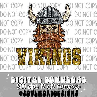 Vikings Sequin Mascot - DIGITAL DOWNLOAD