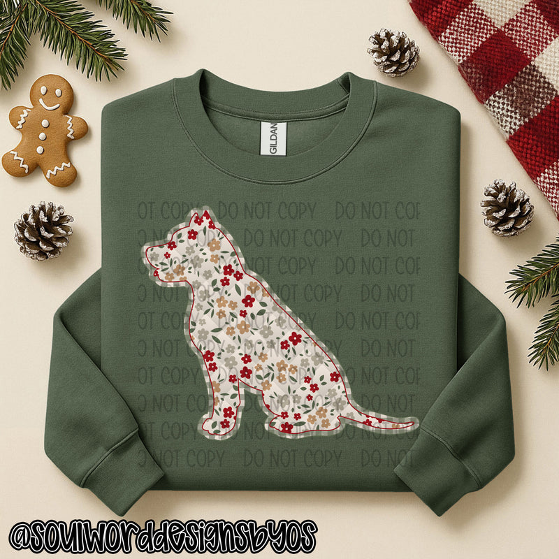 Christmas Faux Quilted Dogs Round 1 - DIGITAL DOWNLOAD