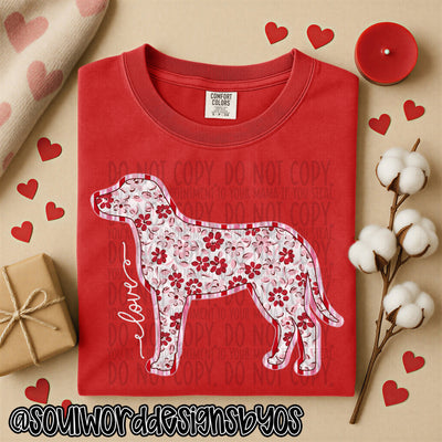 Valentine Faux Quilted Dogs - DIGITAL DOWNLOAD