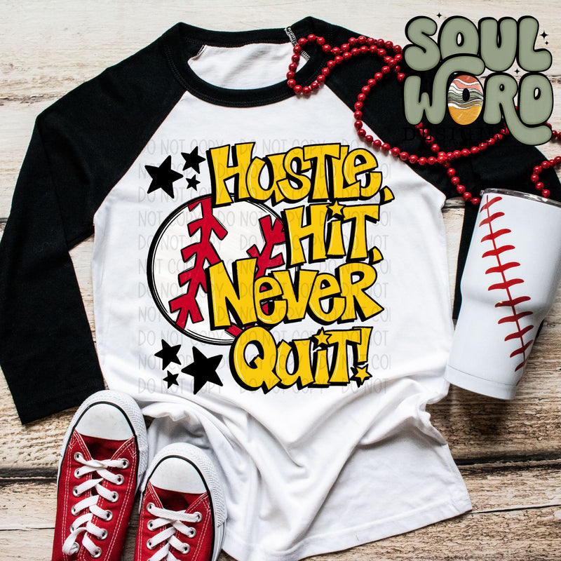 Hustle Hit Never Quit Baseball - DIGITAL DOWNLOAD