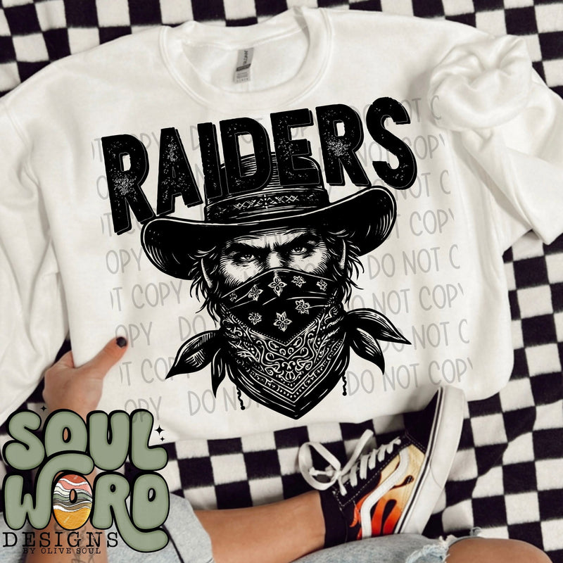 Raiders 1 Mascot Black & White - DIGITAL DOWNLOAD