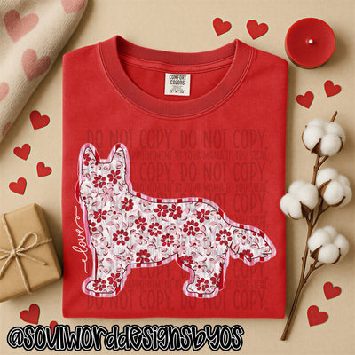 Valentine Faux Quilted Dogs - DIGITAL DOWNLOAD